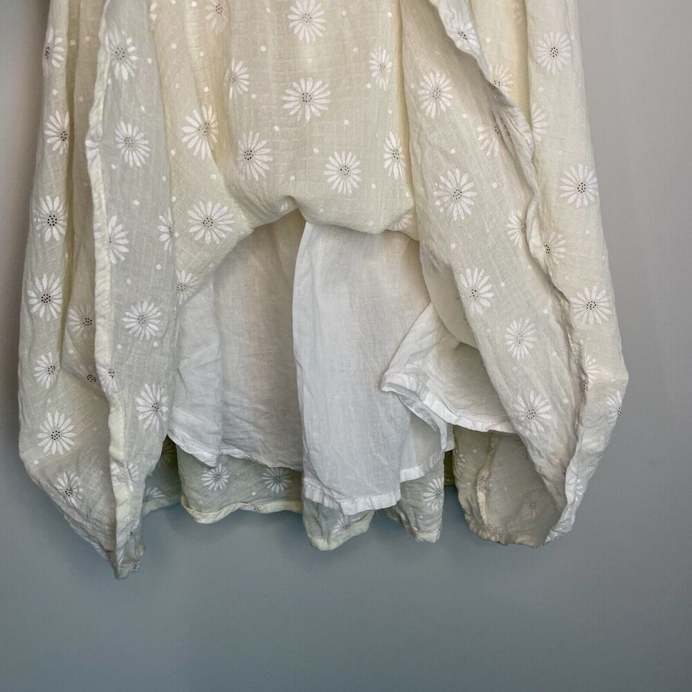 R.Vivimos Milkmaid Puff Sleeve Floral Ruffled Coquette Swing Mini Dress Size 0/2 - Picture 4 of 12